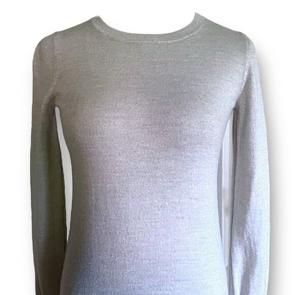 Reiss Womens Genoa Sweater Sz 0 Gray Metallic Wool Knit Long Sleeve Pullover - Picture 5 of 8